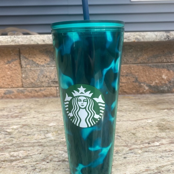 starbucks blue green tumbler